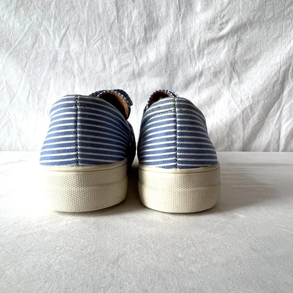 A New Day Blue & White Striped Canvas Slip Ons, Size 8 Like New! - Picture 5 of 12